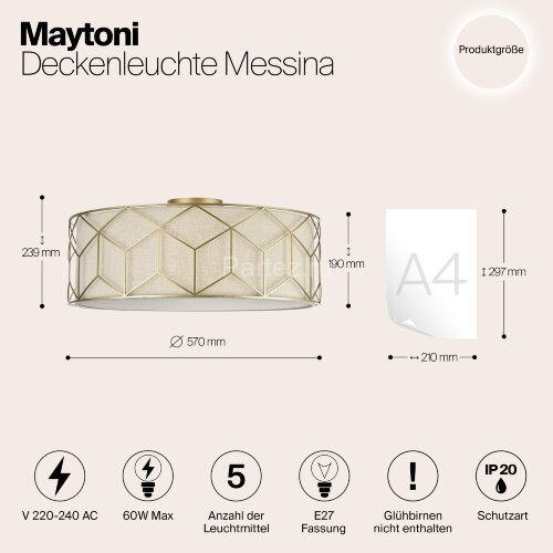 Потолочная люстра Maytoni H223-PL-05-G