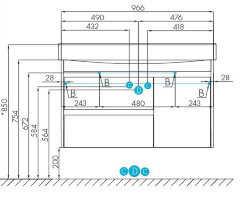 Тумба под раковину AQUATON Нортон 100 подвесная, белая (1A249001NT010)