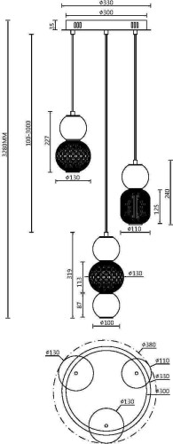 Подвесной светильник Maytoni MOD273PL-L33CH3K