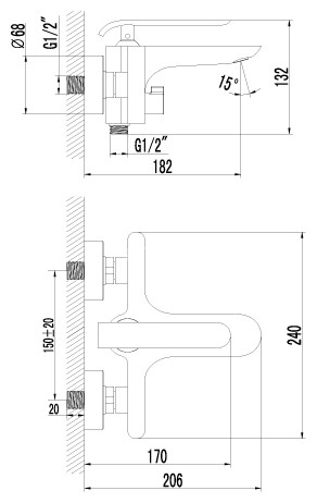 Смеситель Lemark Melange LM4914CW для ванны