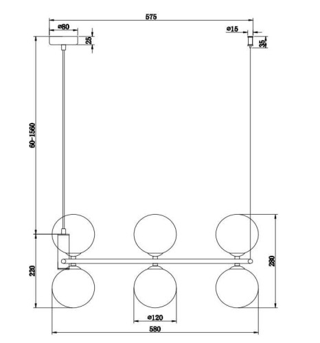 Подвесной светильник Maytoni MOD013PL-06B