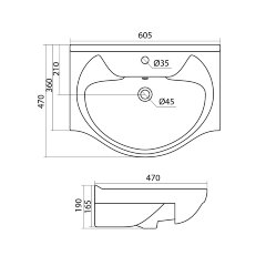 Раковина Santek Байкал 60, белая (1.WH10.9.652)