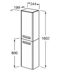 Шкаф-пенал Roca The Gap, правый, подвесной, белый глянцевый (35 ZRU9302883)