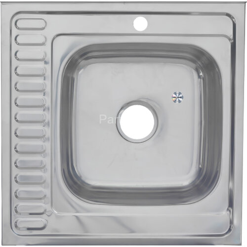 Мойка 6060 R MELANA 0,8/180 накладная прямоугольная с сифоном (006  t R *10)