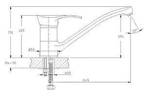 Смеситель Rossinka Z40-22 для кухни