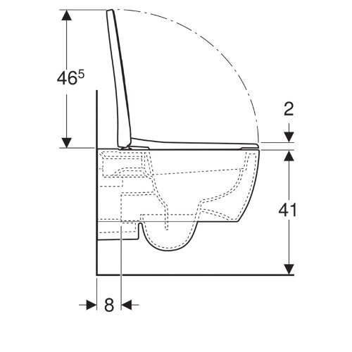 Унитаз подвесной Geberit ICON T54 безободковый, с тонким, быстрорсъемным сиденьем микролифт (500.784