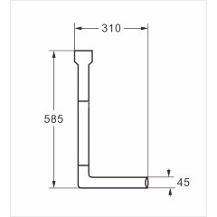 Бачок пластиковый AZARIO 370x120x400 с соединительной трубой, белый (AZ-211)