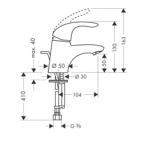 31700000 XX Focus E Смеситель для раковины, однорычажный