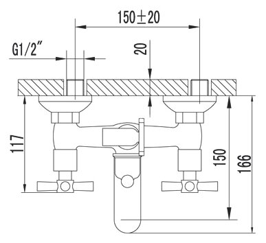 Смеситель для ванны Lemark Neo LM2202C