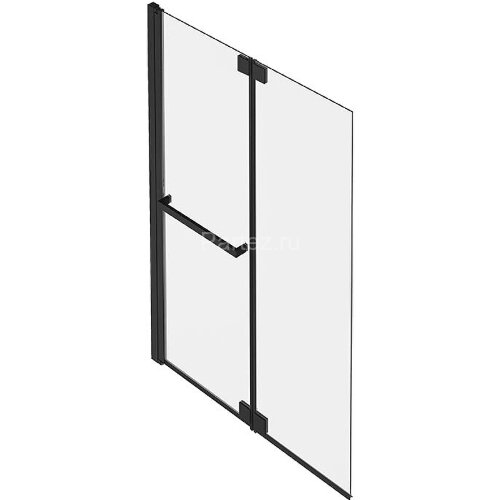 Шторка для ванны распашная Jacob Delafon ADEQUATION 100х140 цвет профиля черный (E4931-BL)