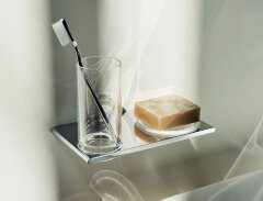 Стакан стеклянный с полочной-мыльницей Keuco Edition 400 (11556019000)