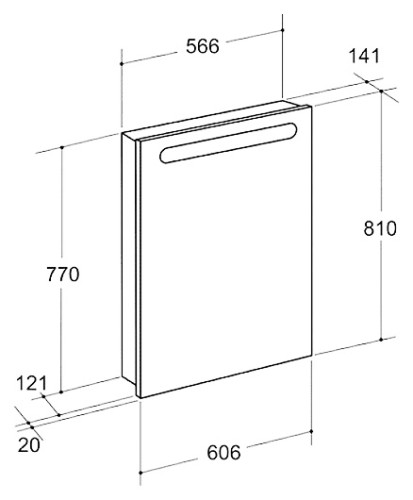 VICTORIA NORD Шкаф зеркальный 600 мм, правый