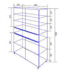 Пенал Azario LOTOS 60 600x330x1980 напольный (CS00083928)