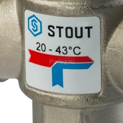 Термостатический смесительный клапан для систем отопления и ГВС. G1 НР 20-43°С (снят с пр-ва) Stout