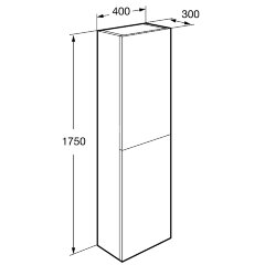 Шкаф - колонна Roca Ona 1750 подвесная, бежево-серый матовый (A857635510)