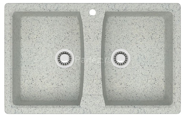 Кухонная мойка AZARIO Elmas 780х500х190 двойная, искусственный мрамор, цвет светло серый (CS00078335