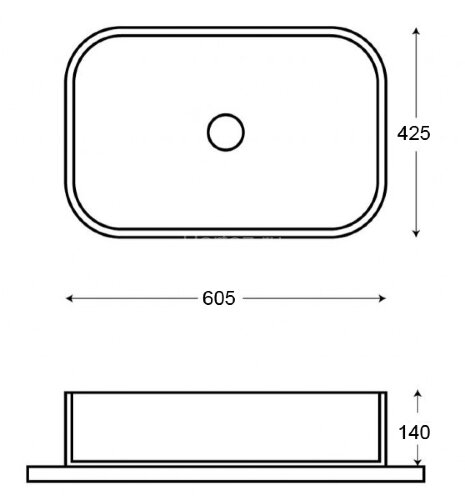 Раковина Azario накладная 605х425х140 цвет мрамор (AZ-78625)