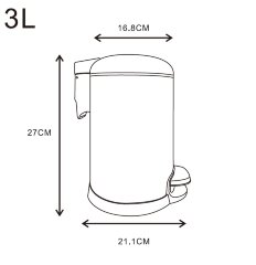 Ведро Azario , Хром (AZ-301P-3L)