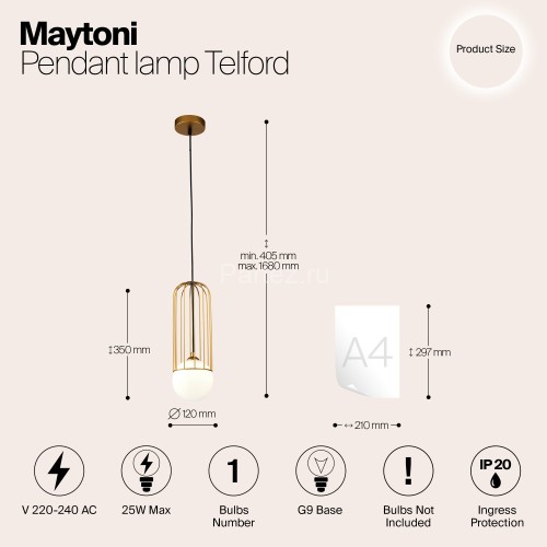 Подвесной светильник Maytoni P361PL-01G