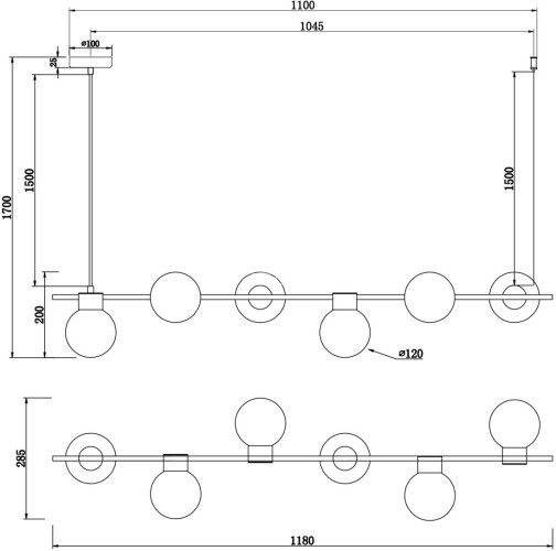 Подвесной светильник Freya FR5232PL-06B1