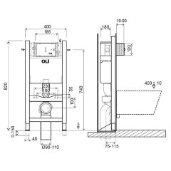 Инсталляция Expert EVO 820, механическая, самонесущая, OLI Размер 40х15х82 см (014092)