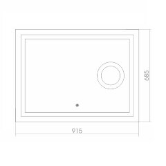 Зеркало AZARIO Оптима 915х685, LED-подсветка с диммером 2 режима, сенсорный выключатель, увеличитель