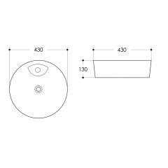 Раковина накладная Azario 430х430х130 круглая, белый глянец (AZ-3209)
