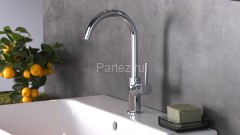 32082000 Talis Смеситель для раковины, однорычажный, со сливным клапаном Push-Open, поворотный излив