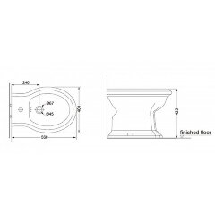 Биде напольное Creo Ceramique DIJON 560х400х420 без крышки (DI2000)