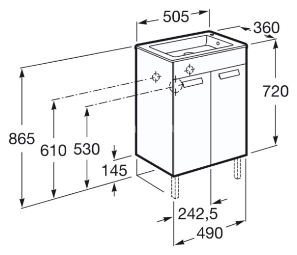 Z_DEBBA Модуль д/раковины 500 мм, венге