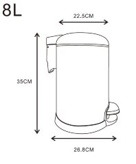 Ведро Azario , Хром (AZ-301P-8L)