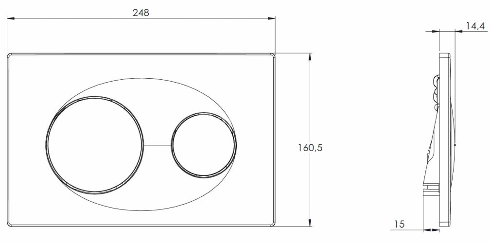 Кнопка смыва Azario двойная, хром глянец (AZ-8200-0011)