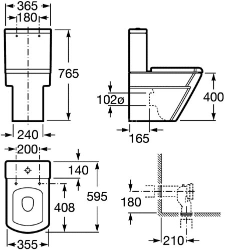 Бачок Roca HALL, нижн.подвод, двойн.слив 3/6л (7.3416.2.000.0)