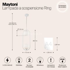 Подвесной светильник Maytoni MOD013PL-02W