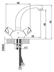 Смеситель для умывальника Lemark Dance LM2406C