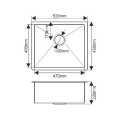 Мойка H5245 MELANA ProfLine 3,0/200 САТИН врезная прямоугольная с коландером H5245