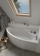 Ванна акриловая асимметричная Santek Эдера 170х100, правосторонняя, белая