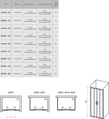 Душевая дверь Ravak Blix раздвижная 151х190, толщина полотна 6мм универсальная, цвет профиля хром