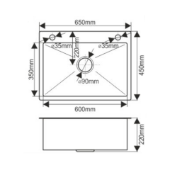 Мойка H6545 MELANA ProfLine 3,0/200 САТИН врезная прямоугольная с коландером H6545