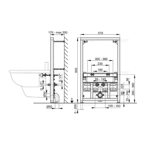 Монтажная рама для биде Alcadrain