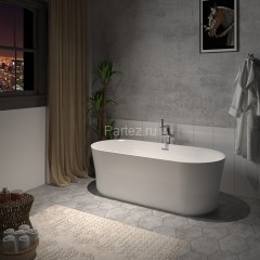Ванна акриловая AZARIO KENSTON 1700х800х600 свободностоящая, в комплекте с сифоном и металлической р