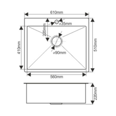 Мойка H6151 MELANA ProfLine 3,0/200 САТИН врезная прямоугольная с коландером H6151