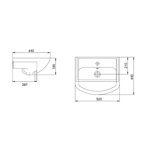 Раковина Onika Santeri Акватон 52 встраиваемая, белая (1.3120.1.S00.11B.0)