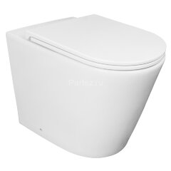 Унитаз приставной Azario 580х360х430 безободковый, быстросъемное сиденье микролифт, с системой смыва