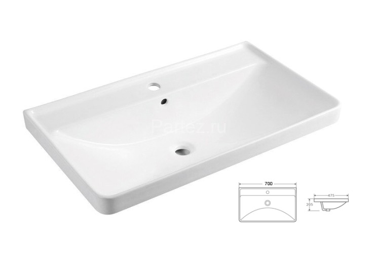 Комплект тумба Azario Ника 70 710х470х560 подвесная с раковиной Monte 70 белый матовый (CS00080144)