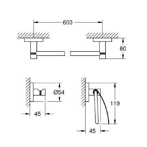 Набор аксессуаров Grohe Essentials (40775001)