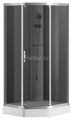 Душевая кабина AZARIO DENVER 90х90х200 серое стекло 4 мм. с покрытием Easy Clean, задняя панель черная, цвет профиля хром (AZ-N10806 900 GREY)