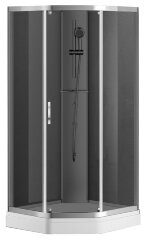 Душевая кабина AZARIO DENVER 90х90х200 серое стекло 4 мм. с покрытием Easy Clean, задняя панель черная, цвет профиля хром (AZ-N10806 900 GREY)