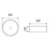 Раковина-чаша Azario 355х355х120 накладная, круглая, белый глянец/черная оконтовка (AZ-3134-BE)