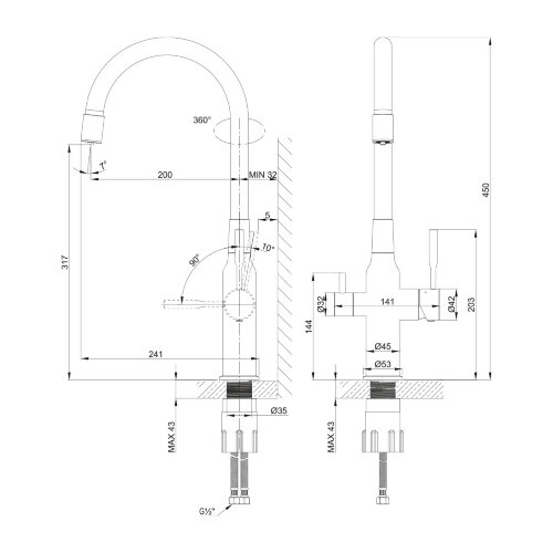 Смеситель Lemark Expert LM5083S-Black для кухни с подключением к фильтру с питьевой водой